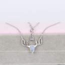 New hot sale 925 sterling silver Deer moon stone pendant necklaces for women